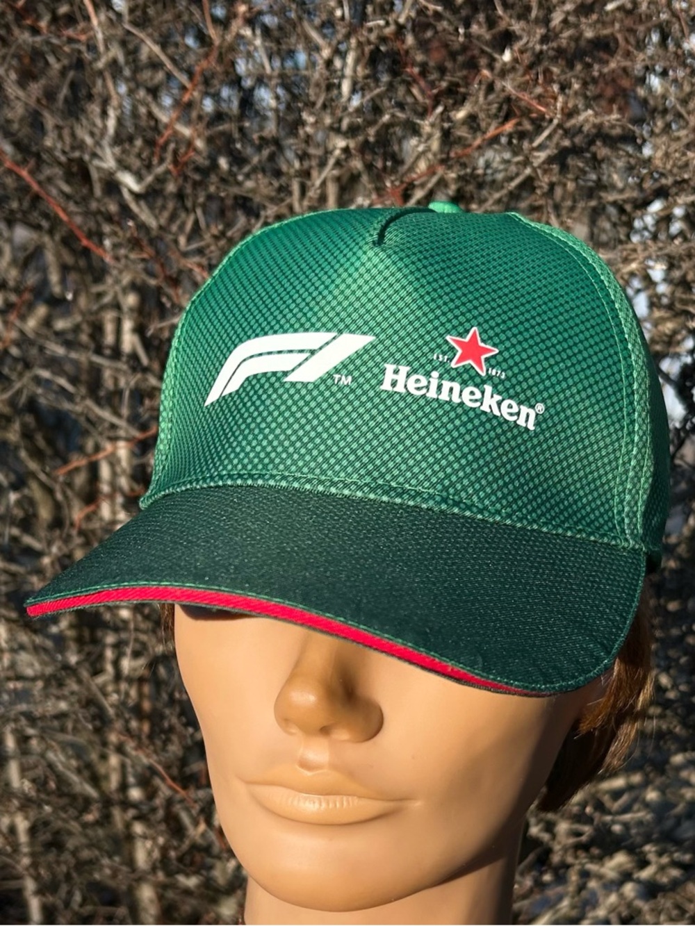 Vintage Y2K Heineken F1 🏎️ Racing Strapback Hat Cap Formula 1 Beer Promo NASCAR